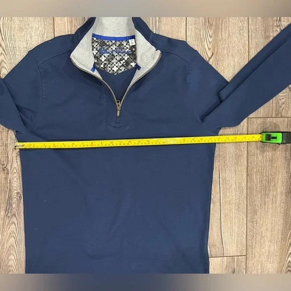 Robert Graham 1/4 Zip Pullover Navy Blue – Size L – 100% Cotton - Picture 4 of 6
